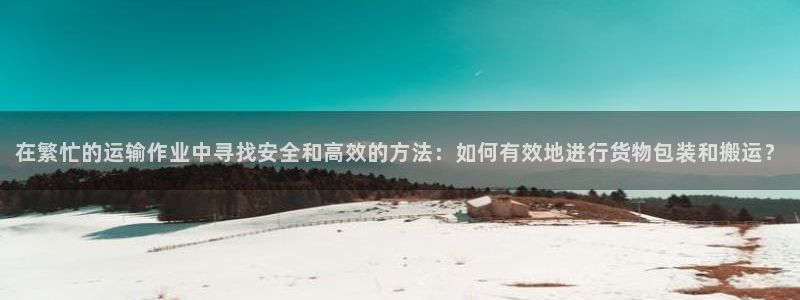 杏运体育平台：在繁忙的运输作业中寻找安全